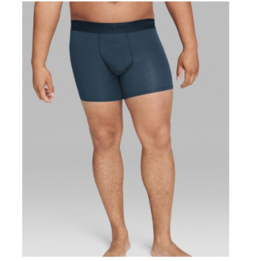 Tommy John Men's Dress Blue Elastic Waist Pull On Trunk Boxer Size XL
